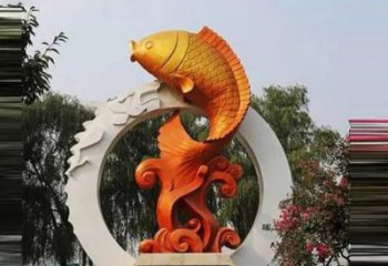 仿真不銹鋼鯉魚雕塑 店門口園林雕塑 動(dòng)物小品