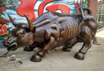 創(chuàng)意開荒牛銅雕塑 步行街店門口雕塑 動(dòng)物小品