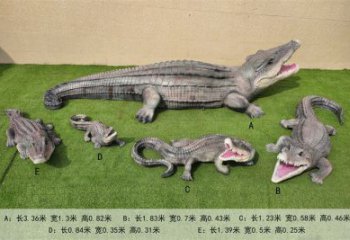 大型玻璃鋼鱷魚(yú)雕塑 步行街宣傳雕塑 仿真擺件