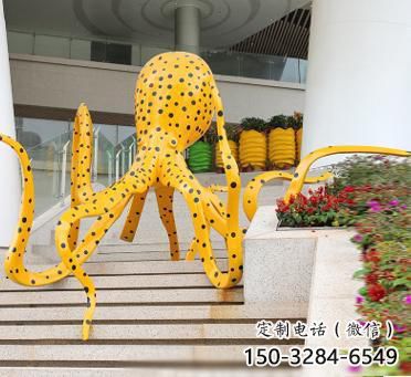 玻璃鋼章魚雕塑廠家，仿真彩繪工藝，景觀動物小品 (5)