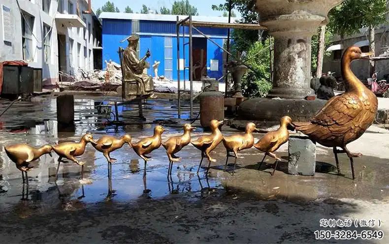 鴨子雕塑廠家，仿真動物， 公園廣場街頭擺件 (9)