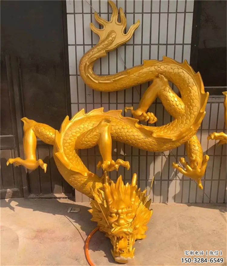 仿真龍頭雕塑，鑄銅動物雕塑，房地產售樓處擺件