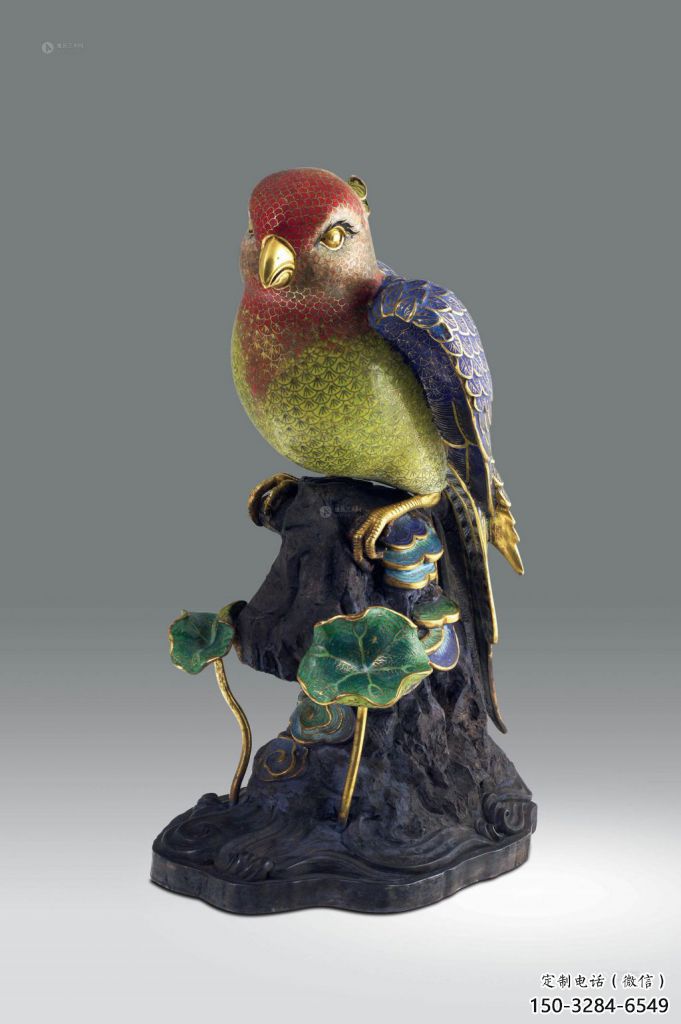 靜態鸚鵡雕塑廠家，美陳動物小品，仿真鸚鵡雕塑制作