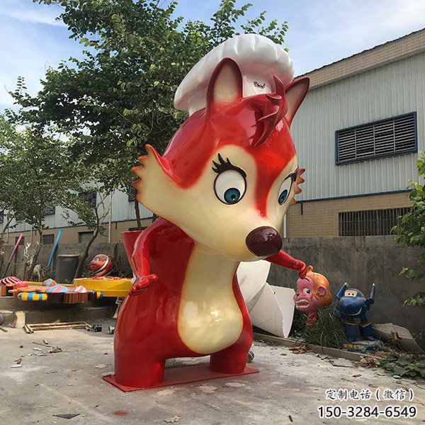公園狐貍雕塑 酒店門(mén)口雕塑 彩繪擺件 公園狐貍雕塑 酒店門(mén)口雕塑 彩繪擺件