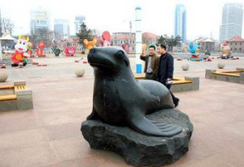 店門口海豹雕塑 創意景觀雕塑 仿真擺件