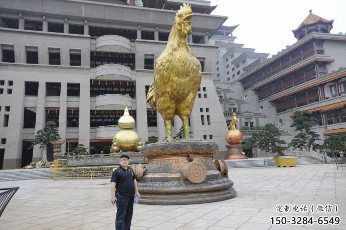 操場小雞雕塑，景觀題材，鍍銅工藝