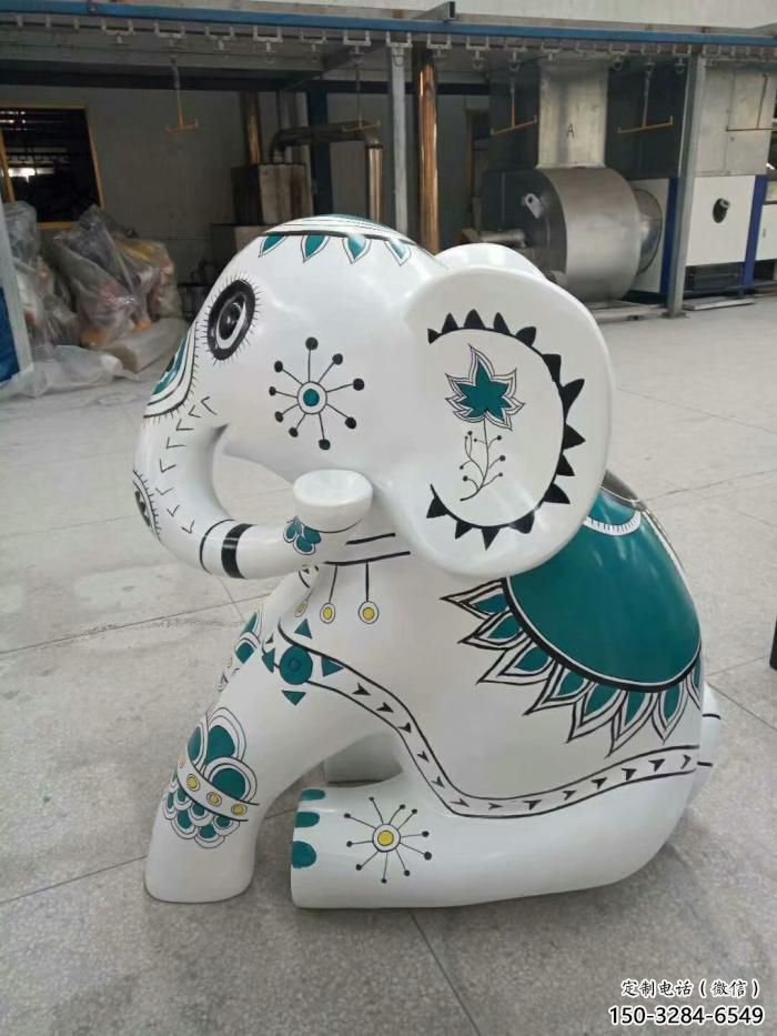 街道小象雕塑，景觀擺件，彩繪工藝