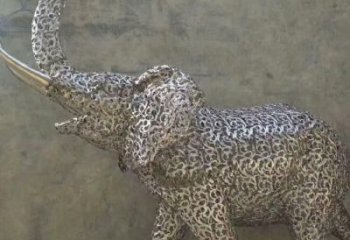 庭院小象雕塑，動(dòng)物小品，網(wǎng)格工藝