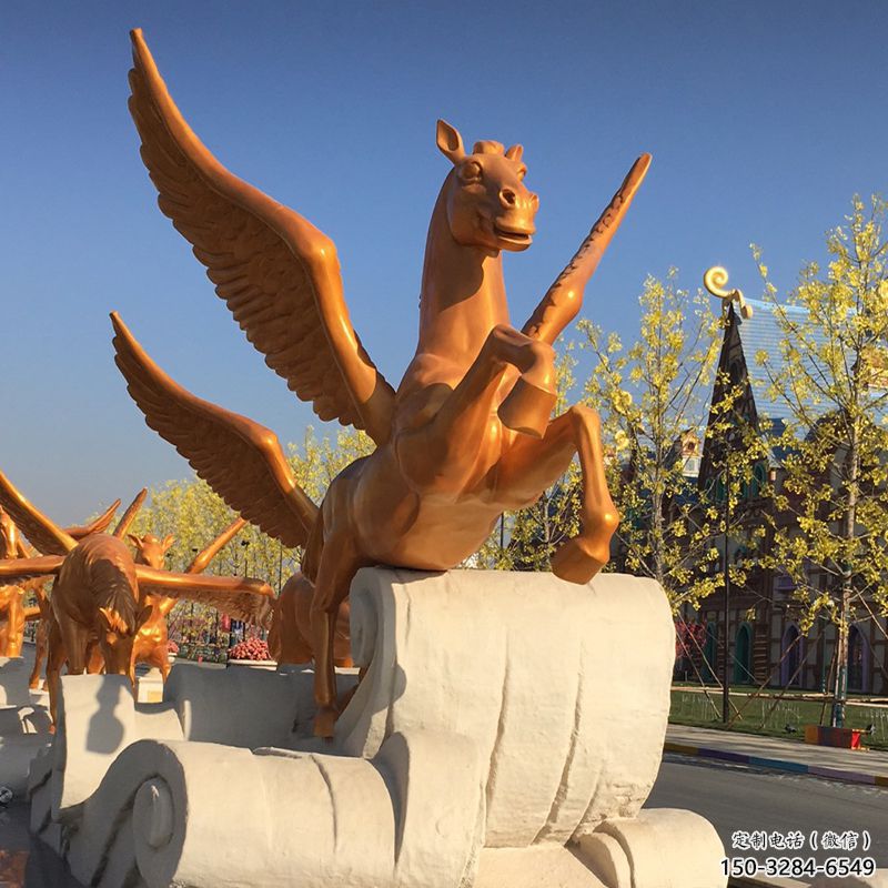 售樓部天馬雕塑，景觀題材，抽象工藝