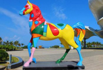 廣場小馬雕塑，動物擺件，仿古工藝