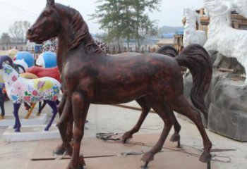 庭院小馬雕塑，動物小品，廣場擺件