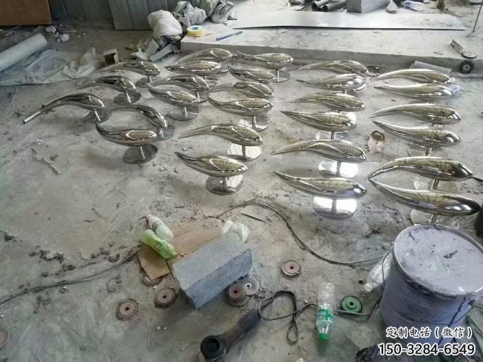 城市魚形雕塑，網格體育雕塑，古銅效果