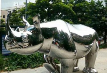 農村犀牛雕塑，鏤空海洋雕塑，抽象效果
