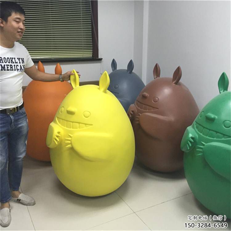 農村龍貓雕塑，鏤空海洋雕塑，抽象效果