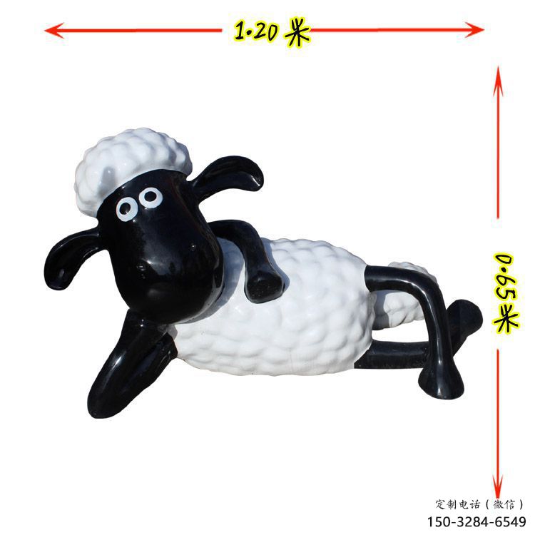 街道小羊雕塑，鑄銅農耕雕塑，古銅效果