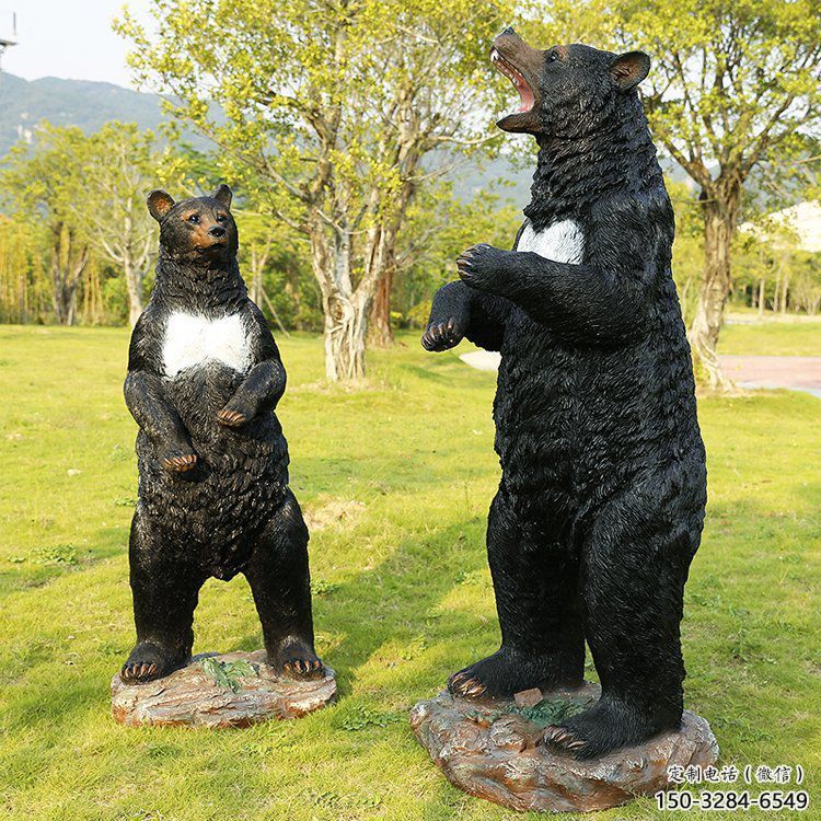 小區黑熊雕塑,拉絲動物雕塑,抽象效果 小區黑熊雕塑,拉絲動物雕塑,抽象效果