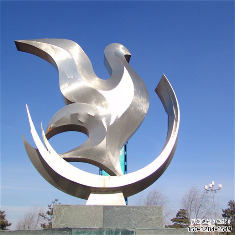 小區鴿子雕塑,拉絲鳥類雕塑,抽象效果 小區鴿子雕塑,拉絲鳥類雕塑,抽象效果