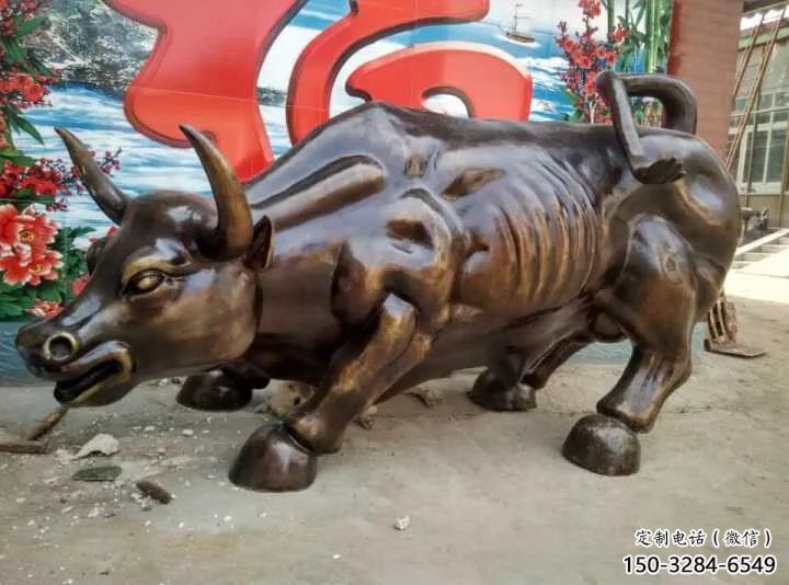 創意開荒牛雕塑 步行街店門口雕塑 動物小品 創意開荒牛雕塑 步行街店門口雕塑 動物小品