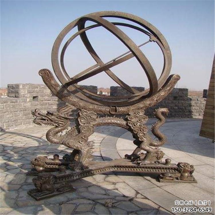 室內(nèi)渾天儀雕塑生產(chǎn)，拉絲景觀雕塑，抽象效果