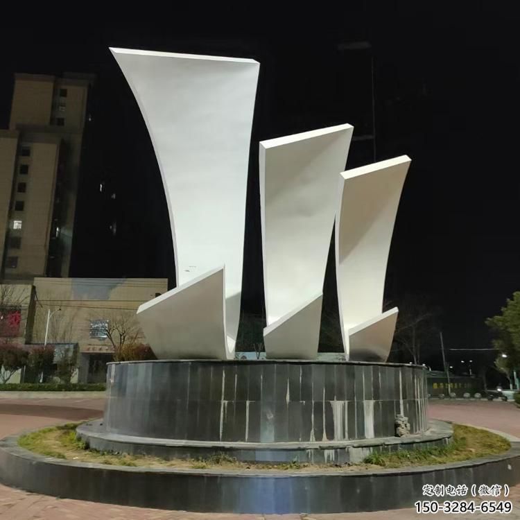公園帆船雕塑，噴砂發光雕塑，鍛造工藝