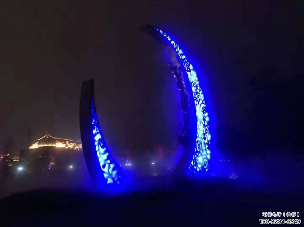 房地產(chǎn)月亮雕塑，仿古景觀雕塑，噴砂制造