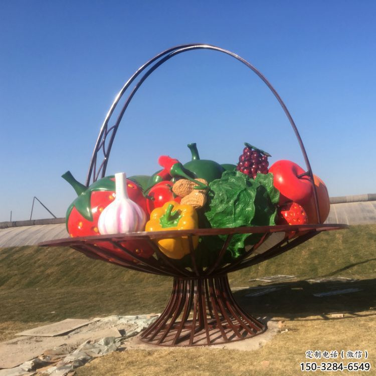 庭院花籃雕塑，仿真歐式雕塑，彩繪形式