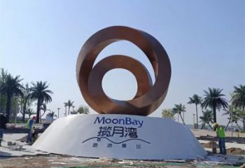 街道圓環雕塑，鍛造景觀雕塑，古銅效果