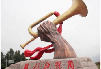 生產風景區號角雕塑 售樓處廣場雕塑 烤漆擺件