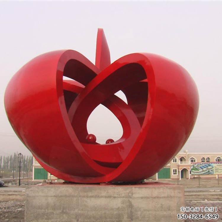 幾何蘋果雕塑 庭院仿真雕塑 彩繪擺件 幾何蘋果雕塑 庭院仿真雕塑 彩繪擺件