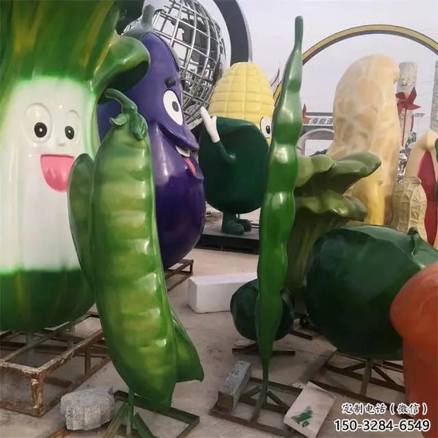 抽象豆角雕塑 店門口彩繪雕塑 步行街擺件 抽象豆角雕塑 店門口彩繪雕塑 步行街擺件