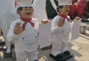 廚師雕塑 拉絲卡通雕塑 步行街動漫雕塑