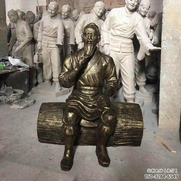 景觀魯班雕塑 剪影手藝人雕塑 商業(yè)街木匠雕塑