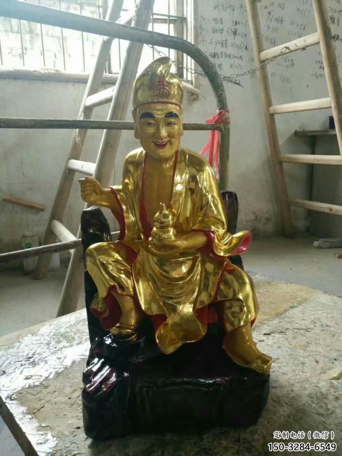 仿真濟公雕塑 寺廟佛像擺件 神話雕塑 仿真濟公雕塑 寺廟佛像擺件 神話雕塑