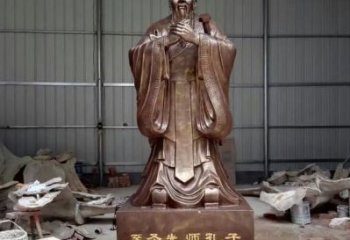 商業街孔子雕塑 烤漆雕塑 彩繪古代雕塑