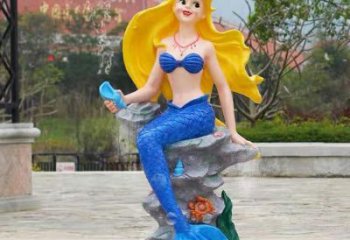 步行街美人魚雕塑 游樂場(chǎng)景觀卡通雕塑 鑄造動(dòng)漫雕塑