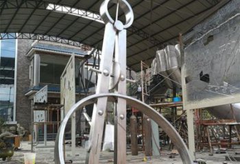 草地圓規(guī)雕塑 現(xiàn)代校園標(biāo)識雕塑 大型景觀雕塑