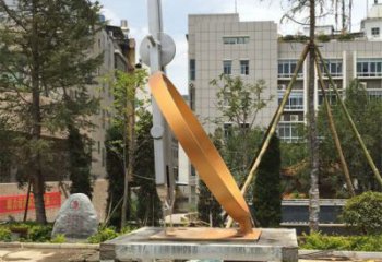 大型圓規(guī)雕塑 歐式步行街標(biāo)識雕塑 彩繪景觀雕塑