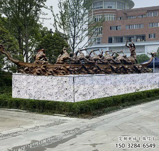 現代龍舟雕塑 大型別墅區劃槳雕塑 彩繪競賽雕塑 現代龍舟雕塑 大型別墅區劃槳雕塑 彩繪競賽雕塑