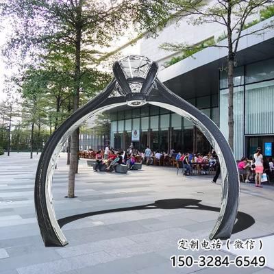 戒指門(mén)套雕塑,公園景觀雕塑，不銹鋼拱門(mén)雕塑廠家