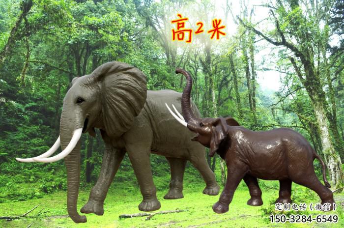 雕塑大象景觀制造，動物小品，景觀仿真大象雕塑優價