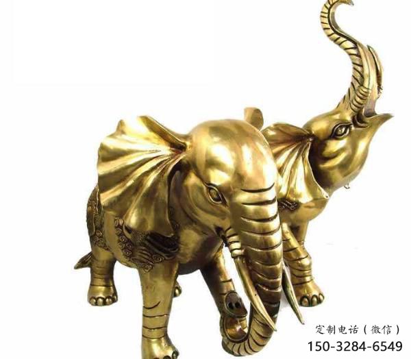 純銅大象雕塑，動物雕塑，黃銅大象雕塑生產