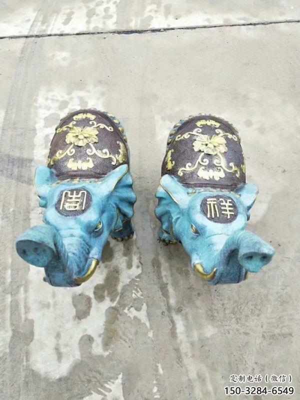 金屬大象景觀雕塑批發(fā)，街頭藝術，彩繪大象雕塑展品