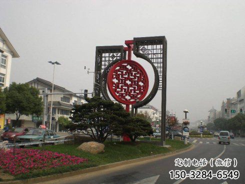 景區中國結雕塑廠家，烤漆工藝制作，民俗文化標識