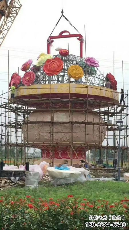 建筑花籃雕塑精選，露天雕塑，歐式景觀鐵藝花籃雕塑訂做