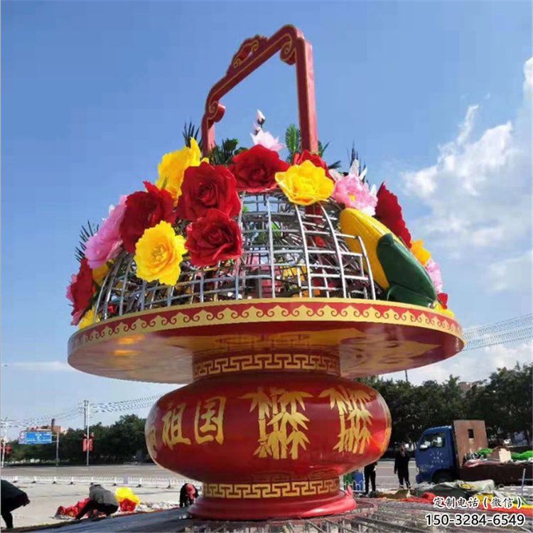 花籃雕塑供需，室外軟裝，城市花籃雕塑指用