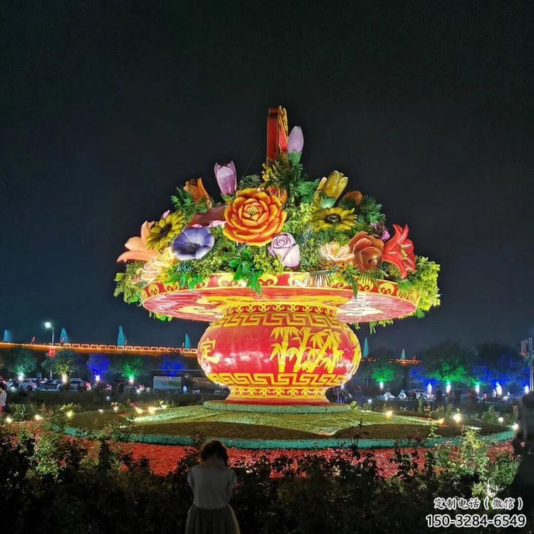 花籃雕塑精選，歐式風格，門口景區花籃雕塑選定
