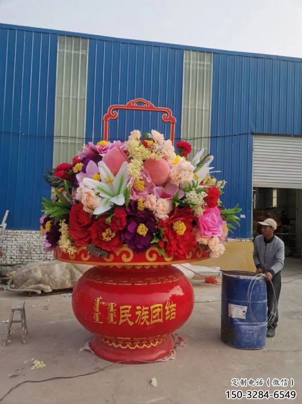 花籃雕塑制造商，露天雕塑，旅游區花籃雕塑訂做