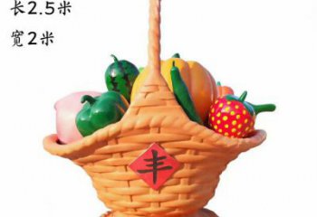 現代果籃雕塑承接，歐式風格，校園廣場不銹鋼果籃雕塑精選