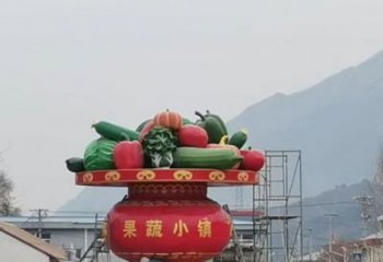 園林景觀花籃雕塑精選，陸地擺件，公園景觀玻璃鋼花籃雕塑精品