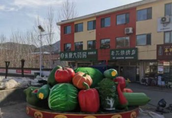 主題花籃雕塑優選，多彩藝術，景觀抽象玻璃鋼花籃雕塑選用